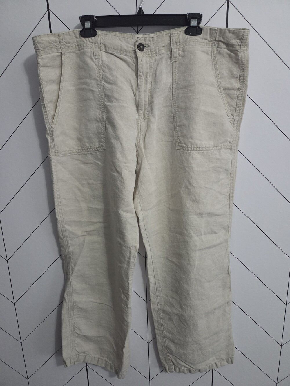 Men's Old Navy 100% Linen Pants, Size XL. Sandy Beige, Drawstring, Pockets